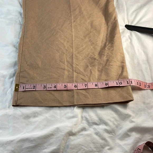 Ann Taylor Linen Blend Tan Wide Leg Trousers 4P - Picture 4 of 12